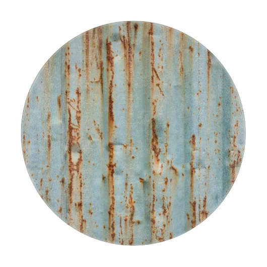 Planche À Découper Texture métallique peinte en bleu rouillé (Devant)