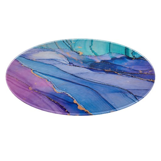 Planche À Découper Textures fluides, art abstrait de luxe. (Coin)