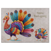Planche À Découper Thanksgiving Bright Feathers Turkey Cutting Board (Devant)