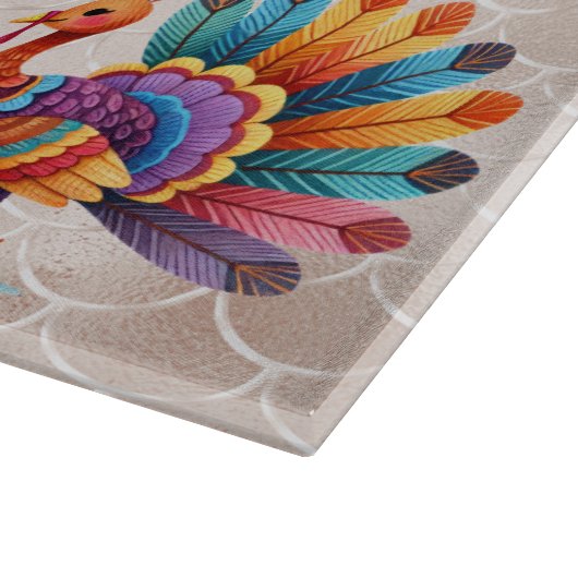 Planche À Découper Thanksgiving Bright Feathers Turkey Cutting Board (Coin)