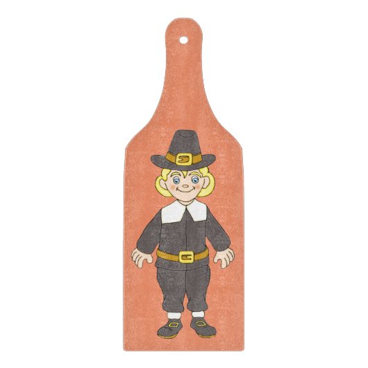 Planche À Découper Thanksgiving Pilgrim Boy (Devant)