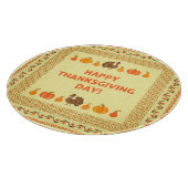 Planche À Découper Thanksgiving : retro brodée carte design. (Coin)