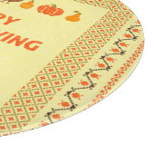 Planche À Découper Thanksgiving : retro brodée carte design. (Coin)