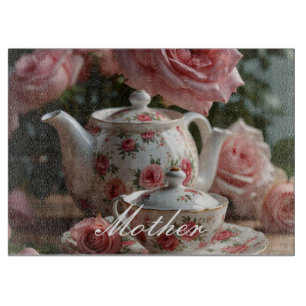 Planche À Découper Thé Rose de chou rose