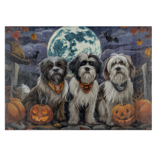 Planche À Découper Tibetan Terrier Halloween Effrayant