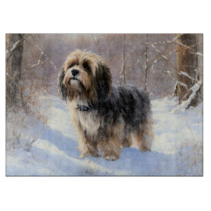 Planche À Découper Tibetan Terrier Qu'il neige Noël