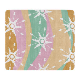 Planche À Découper Tie Dye Liquide Rétro Groovy Noël Beige Vert
