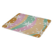 Planche À Découper Tie Dye Liquide Rétro Groovy Noël Beige Vert (Coin)