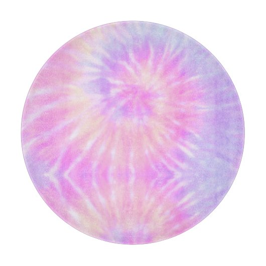 Planche À Découper Tiedye Pastel Rainbow Spirale Hippie Tie Dye (Devant)