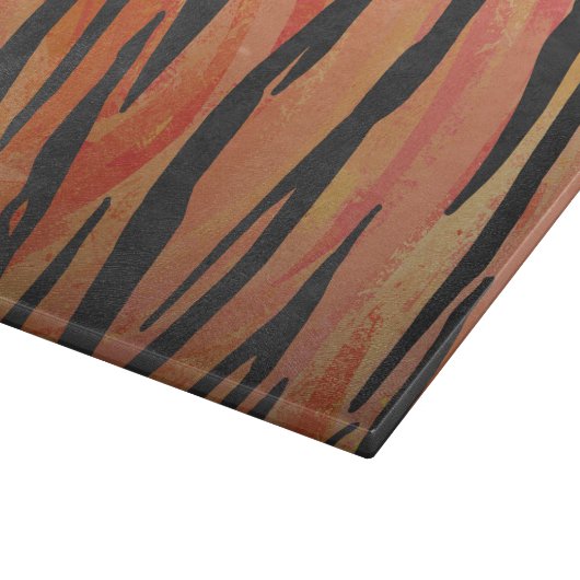 Planche À Découper Tiger chaud orange et noir (Coin)