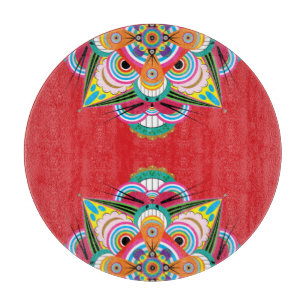 Planche À Découper Tiger Dragon Mandala Glass Cutboard