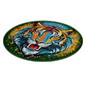Planche À Découper Tiger Head Rainbow colors paint stains (Coin)