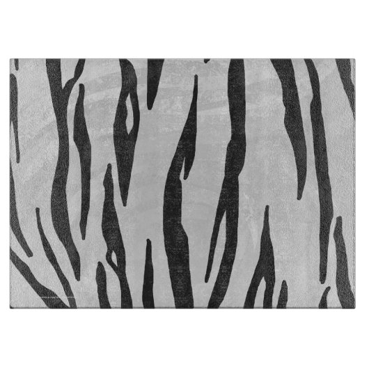 Planche À Découper Tiger noir et blanc (Devant)