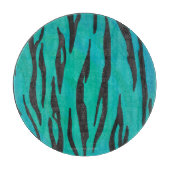 Planche À Découper Tiger noir et Turquoise (Devant)