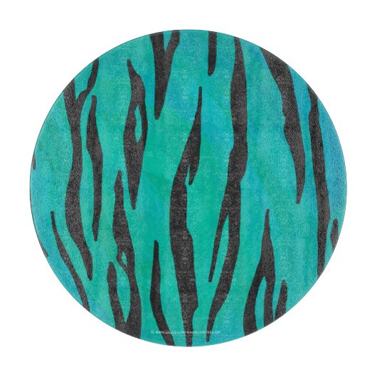 Planche À Découper Tiger noir et Turquoise (Devant)