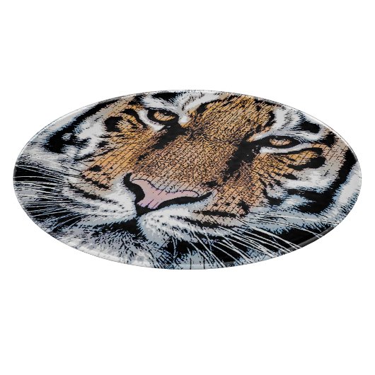 Planche À Découper Tiger rayures Portrait dans Graphic Press Style (Coin)