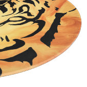 Planche À Découper Tigre à rayures noires sur orange vif (Coin)