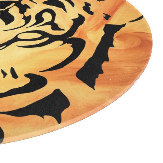 Planche À Découper Tigre à rayures noires sur orange vif (Coin)