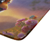 Planche À Découper Tigre bleu et fleurs roses (Coin)