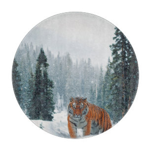 Planche À Découper tigre dans la neige
