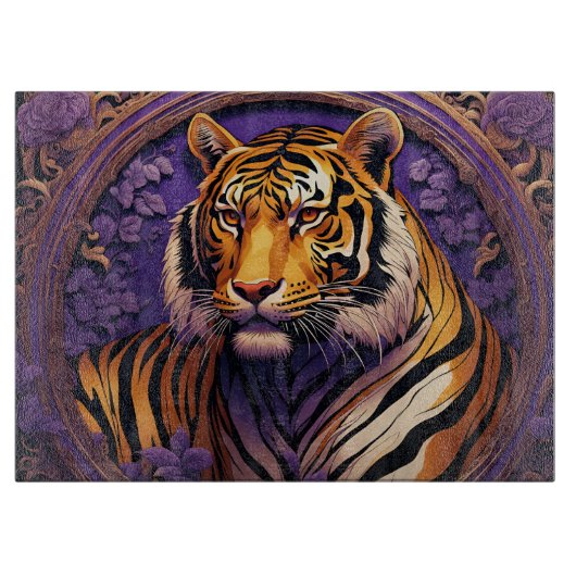 Planche À Découper Tigre en violet (Devant)