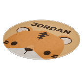 Planche À Découper Tigre mignon avec nom personnalisé (Coin)