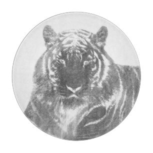 Planche À Découper Tigre noir et blanc