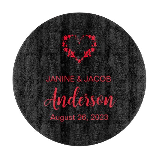 Planche À Découper Til Death Do Us Part Gothique Rouge et Noir (Devant)