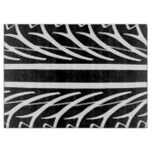 Planche À Découper Tire Texture Motif Abstrait en noir et blanc (Devant)