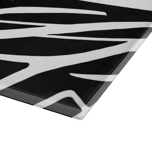 Planche À Découper Tire Texture Motif Abstrait en noir et blanc (Coin)