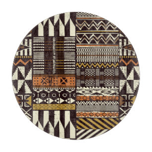 Planche À Découper tissu tribal africain, vintage abstrait.