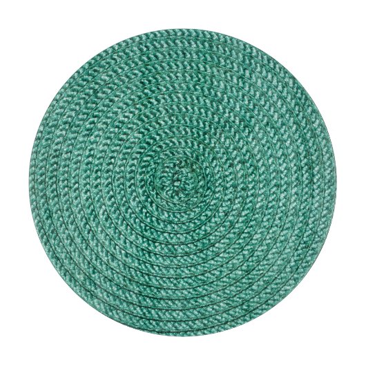 Planche À Découper Tissu vert tressé artificiel. (Devant)