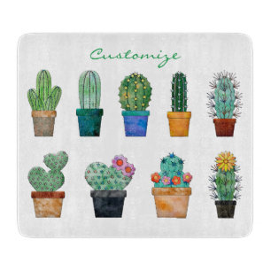 Planche À Découper Tonnerre-Cove des Plantes de Cactus agrafés
