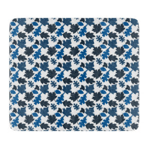 PLANCHE À DÉCOUPER TONS DE FEUILLES D'AUTOMNE BLEUES