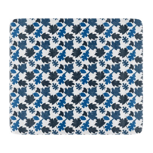 PLANCHE À DÉCOUPER TONS DE FEUILLES D'AUTOMNE BLEUES (Devant)