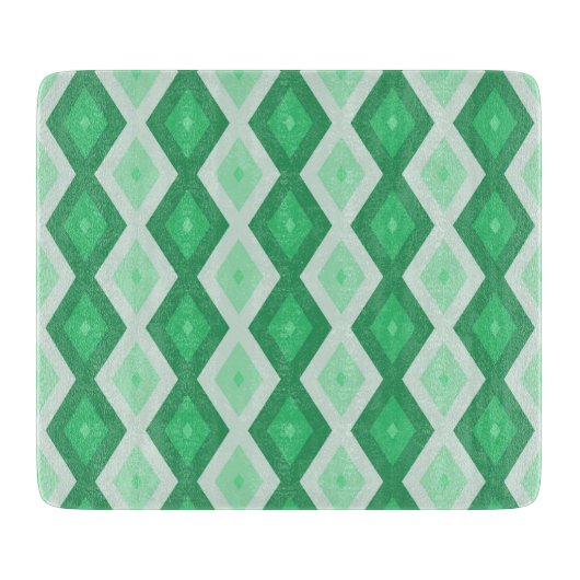 Planche À Découper Tons de motif diamant vert (Devant)