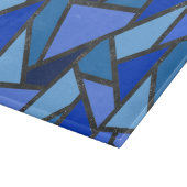 Planche À Découper Tons de motif en vitrail bleu (Coin)