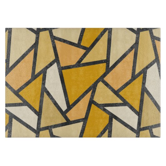 Planche À Découper Tons de motif en vitrail jaune (Devant)