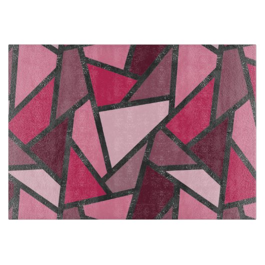 Planche À Découper Tons de motif en vitrail rose (Devant)
