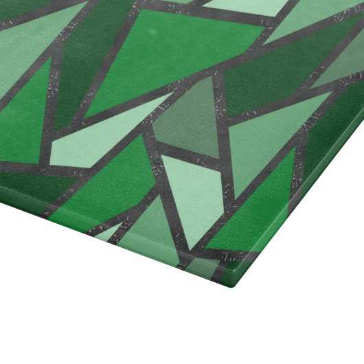 Planche À Découper Tons de motif en vitrail vert (Coin)