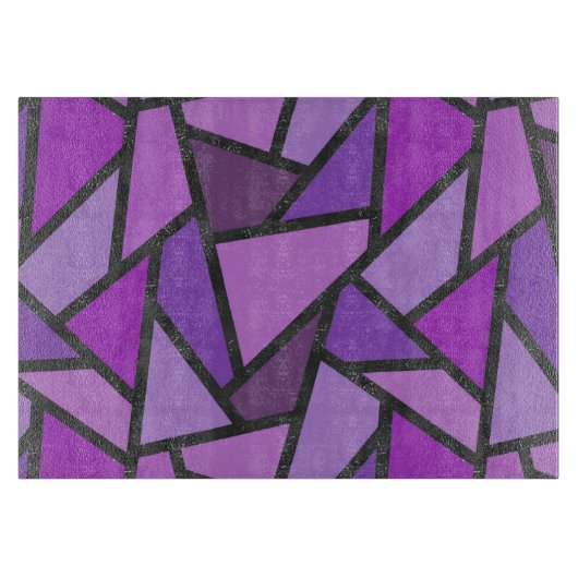 Planche À Découper Tons de vitrail violet motif (Devant)