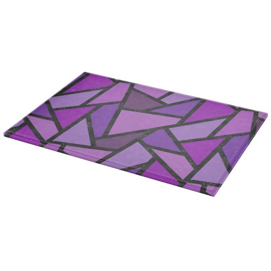 Planche À Découper Tons de vitrail violet motif (Coin)