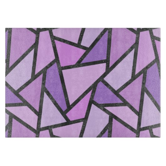 Planche À Découper Tons du motif en vitrail lilas (Devant)