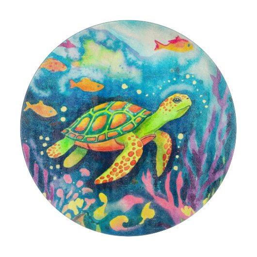 Planche À Découper Tortue à peinture (Devant)