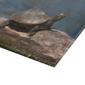 Planche À Découper Tortue peinte sur un bûcher (Coin)