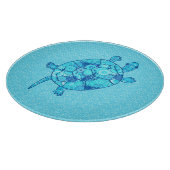 Planche À Découper Tortue tourbée fractale - cobalt et bleu turquoise (Coin)