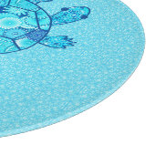 Planche À Découper Tortue tourbée fractale - cobalt et bleu turquoise (Coin)