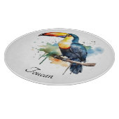 Planche À Découper toucan coloré assis sur une branche (Coin)