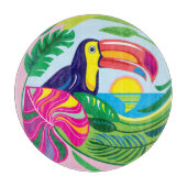 Planche À Découper Toucan et feuilles tropicales (Devant)