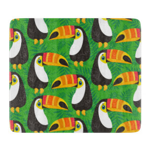 Planche À Découper Toucan Oiseau Bec Feuilles Vertes Animaux Tropicau